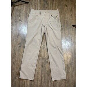 G Fore Pants Mens 32x30 Beige Five Pocket Tour Golf Chino Stretch Casual Logo